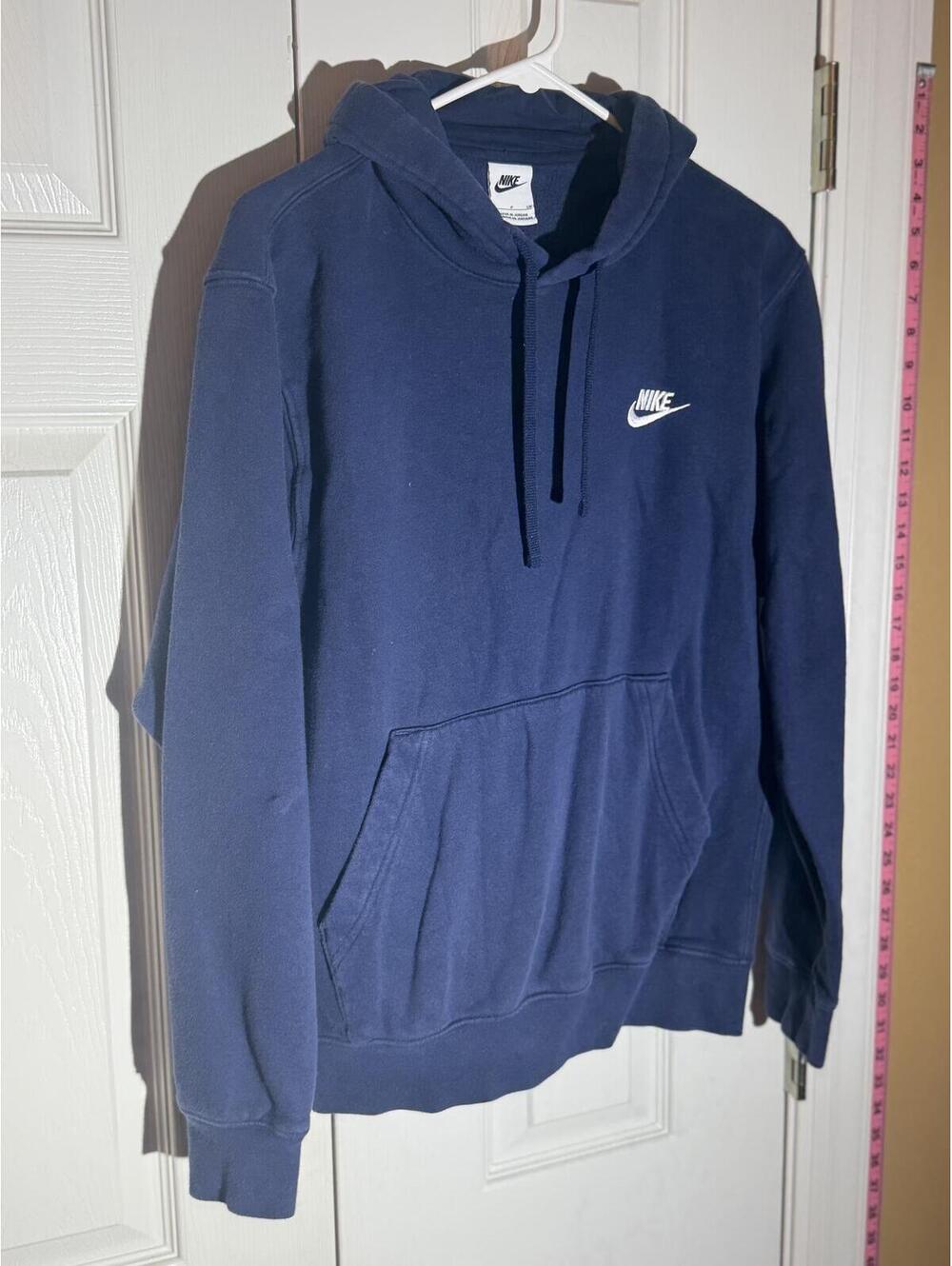 Nike Navy Blue Pullover Hoodie with Logo - Picture 3 of 10